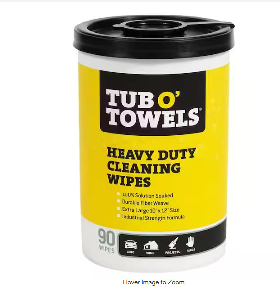 Tub O Towels Heavy Duty Cleaning Wipes Citrus Scent 90 Count Extra Large