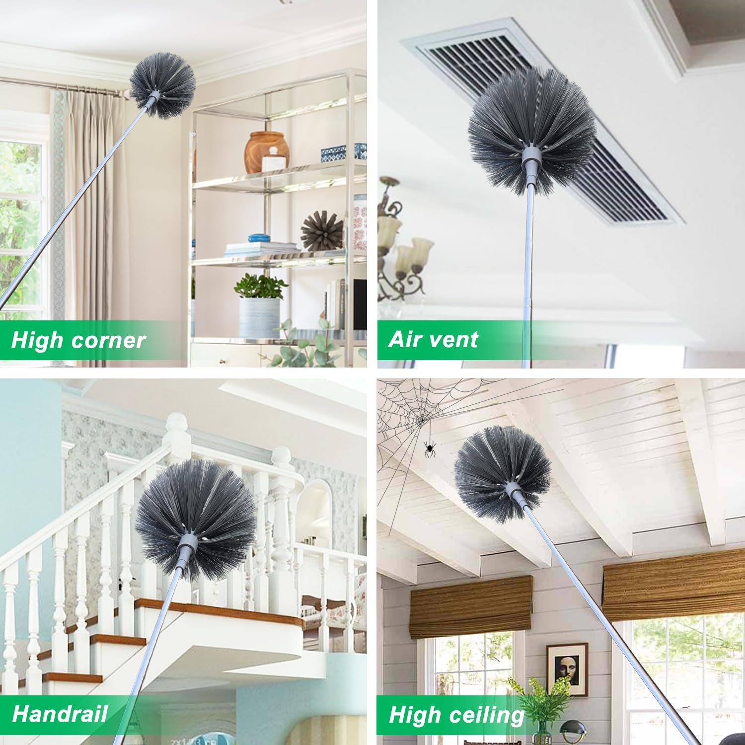 100 Inch Extendable Duster Microfiber Cobweb Ceiling Fan Brush Dust Remover