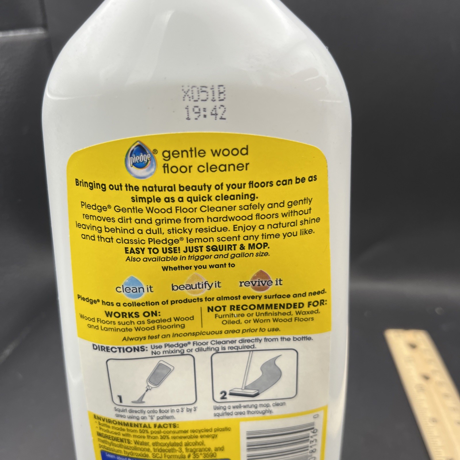 1 Pledge Clean It Gentle Wood Floor Cleaner Lemon Scent 27 Fl oz Discontinued