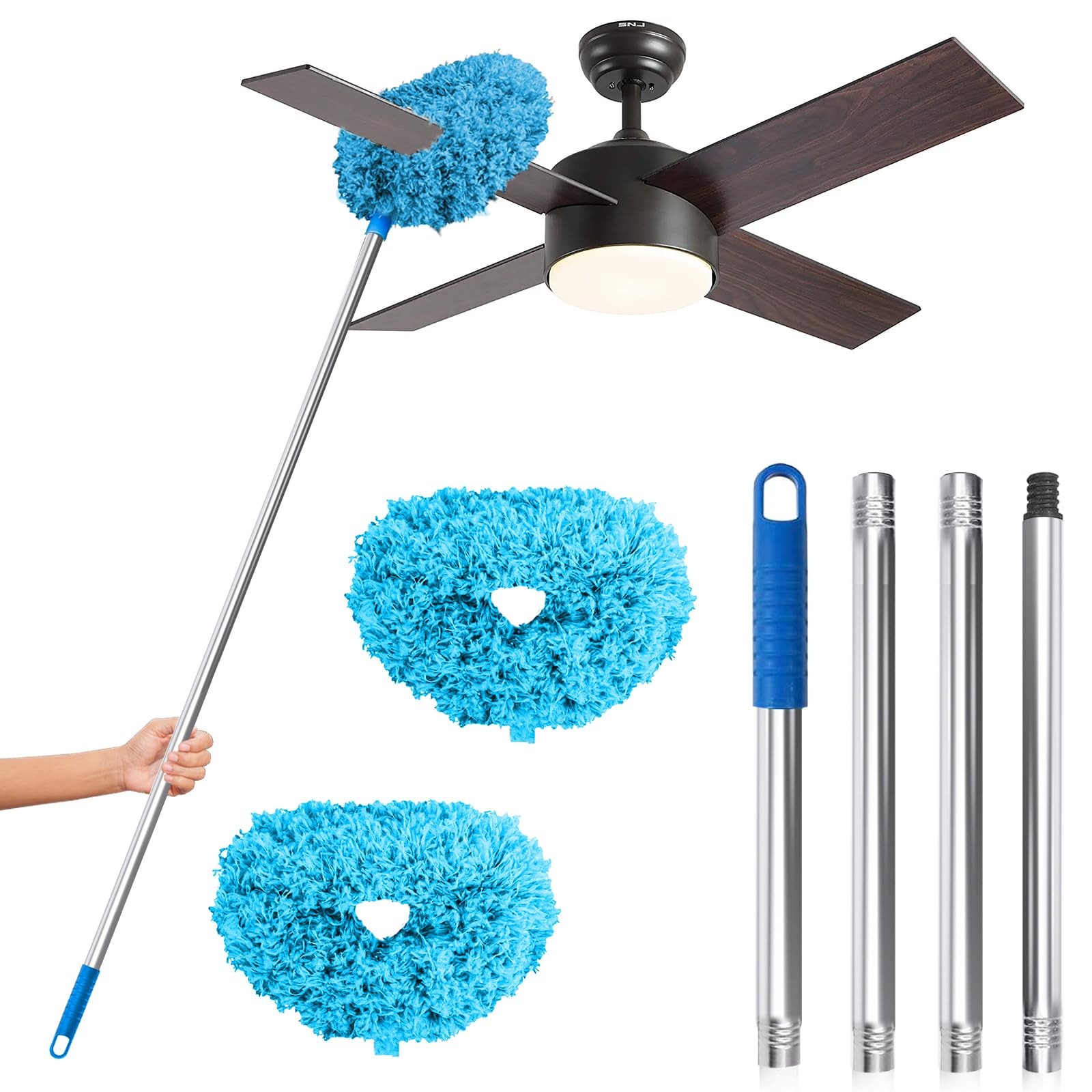 Ceiling Fan Cleaner Duster, 2 Pack Reusable Microfiber Duster with Extension …