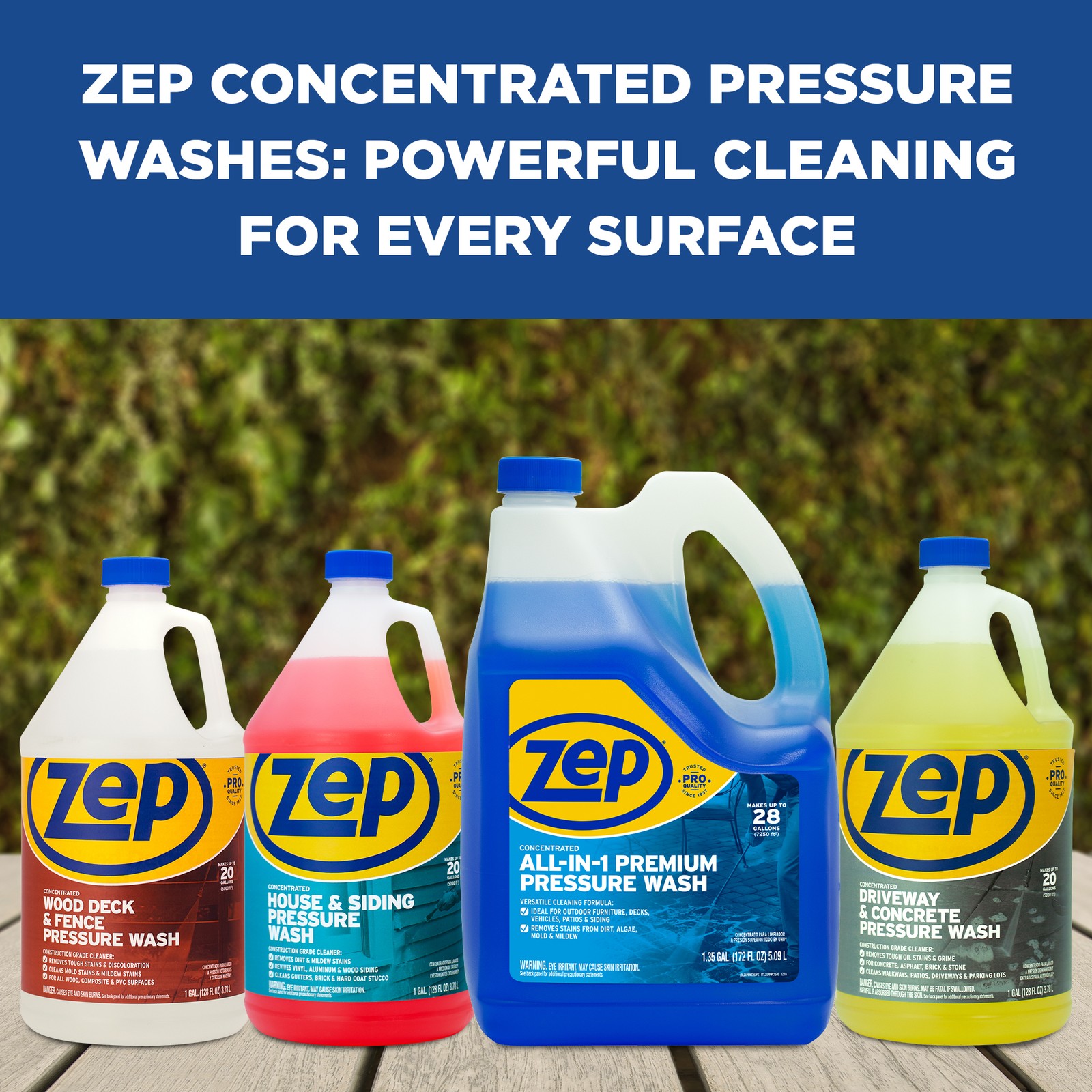 Zep Concentrated All-In-1 Premium Pressure Wash Cleaner – 160 ounce (Pack of 2)