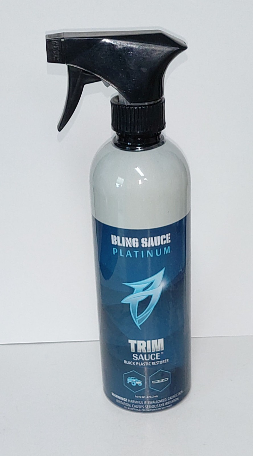 Bling Sauce Platinum Trim Sauce Black Plastic Restorer Spray 16 Oz
