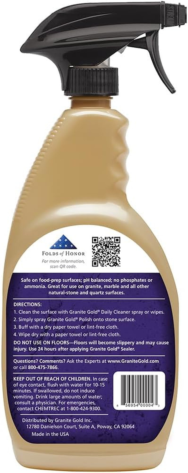 Polish Spray, Streak-Free Shine for Granite, Quartz, Marble, Travertine, Natural