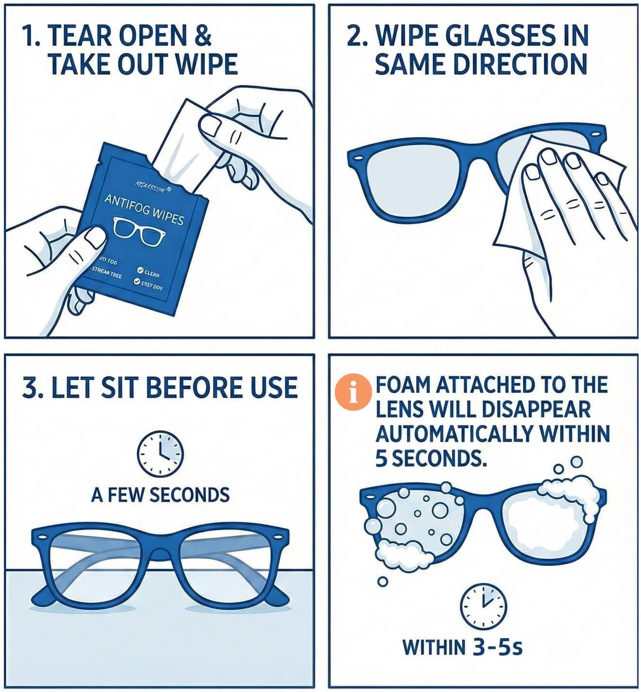 Anti-Fog Wipes for Glasses – Eye Glasses Cleaner Wipes,Indivily