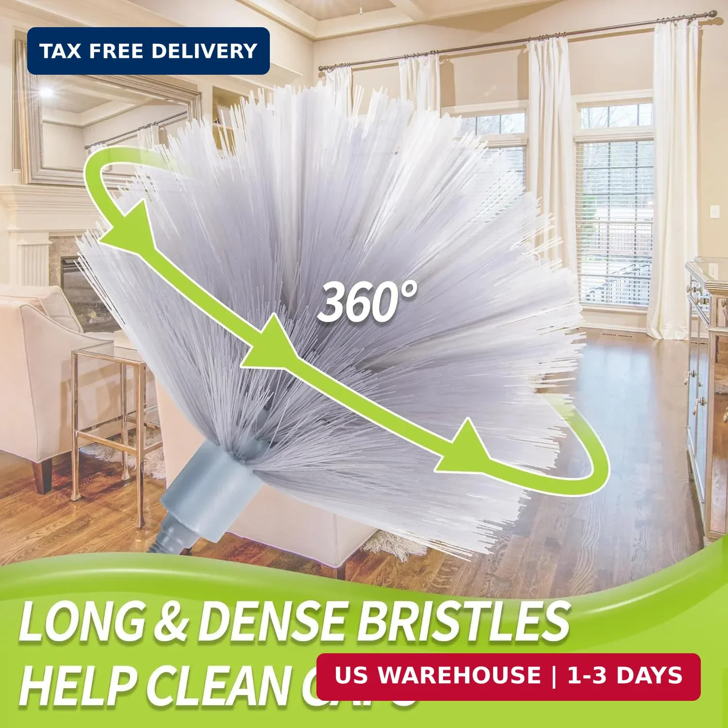 IVYROLL Cobweb Duster with Extension Pole, Spider Web Brush & Ceiling Cleaning K