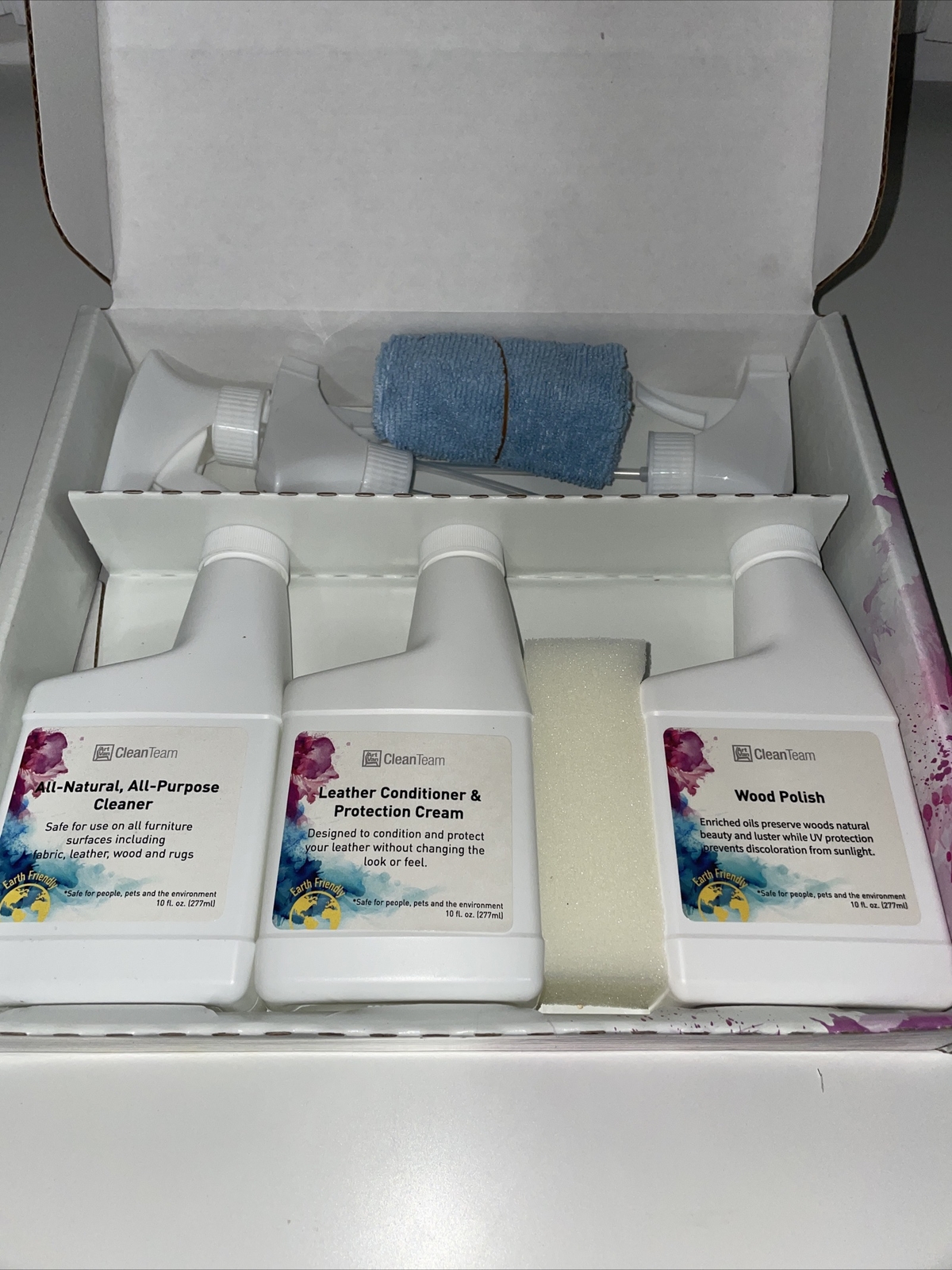 Art Van Clean Team Furniture Care Kit NEW Earth Friendly Leather & Wood Cleaner