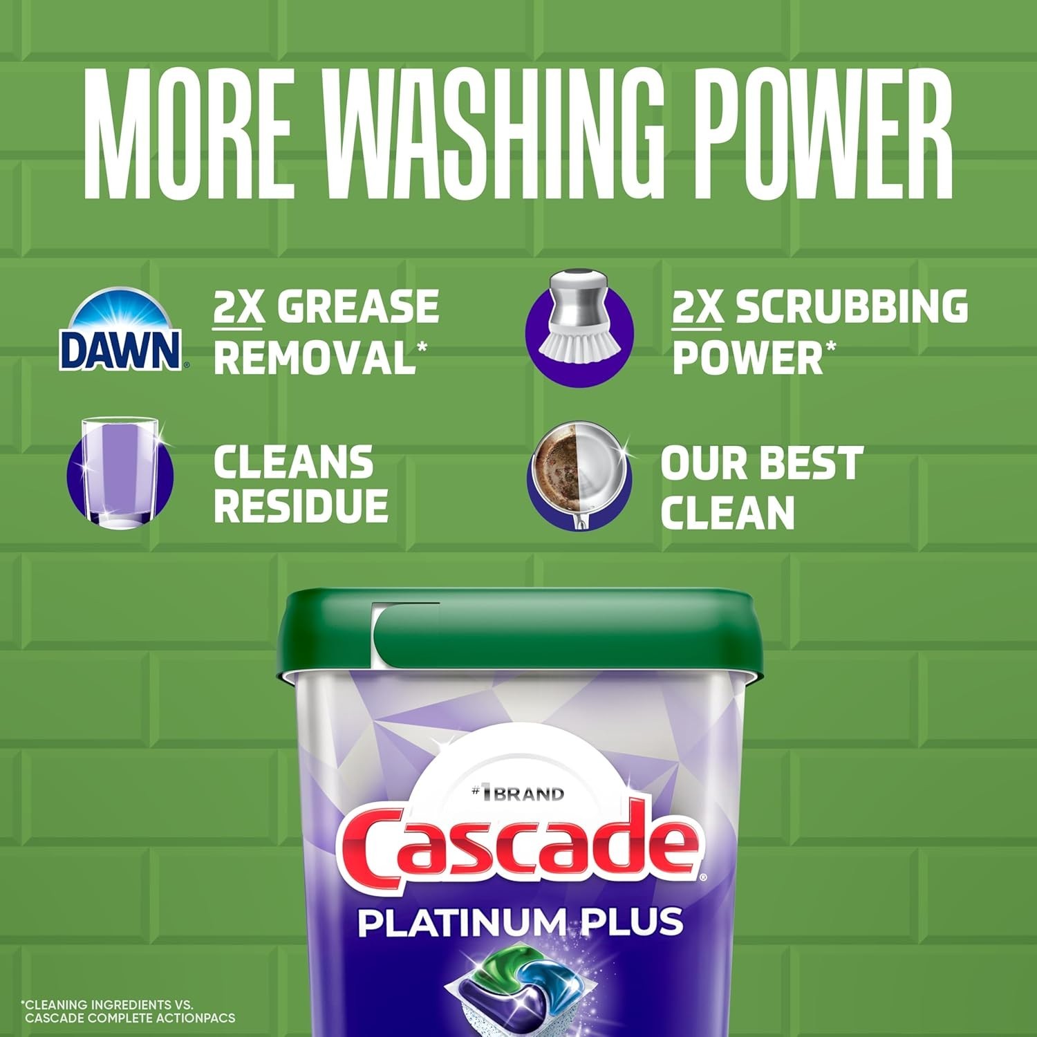 Cascade Platinum Plus Dishwasher Pods Fresh Scent 47 Count Detergent