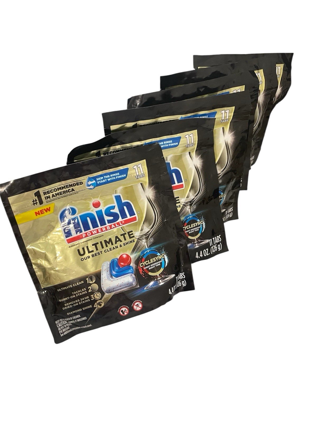 Finish Ultimate 11 Tabs 4.4 oz 126g Dishwasher Detergent New / Pack 6 Packs