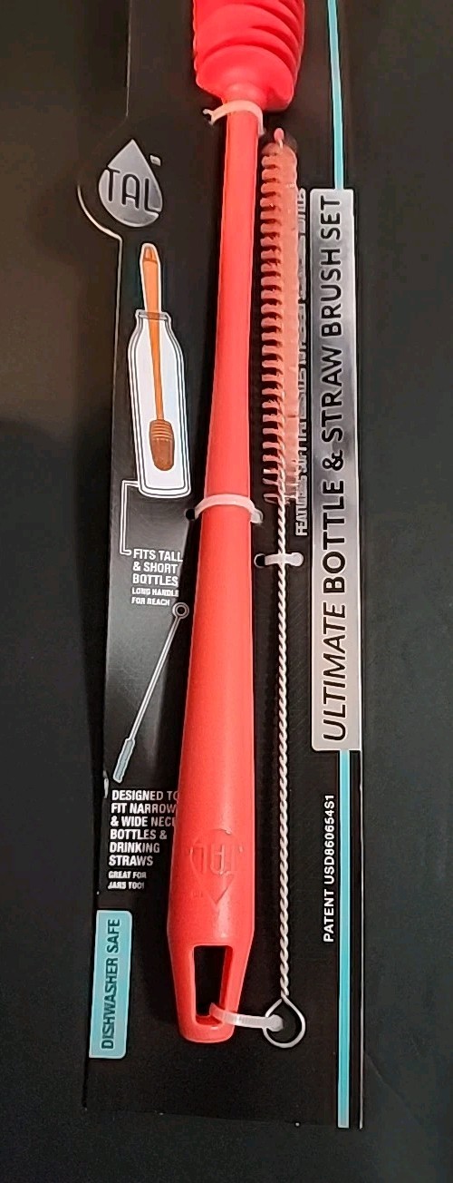 Tal Ultimate 2-Pc. Bottle and Straw Brush Set Navy NEW
