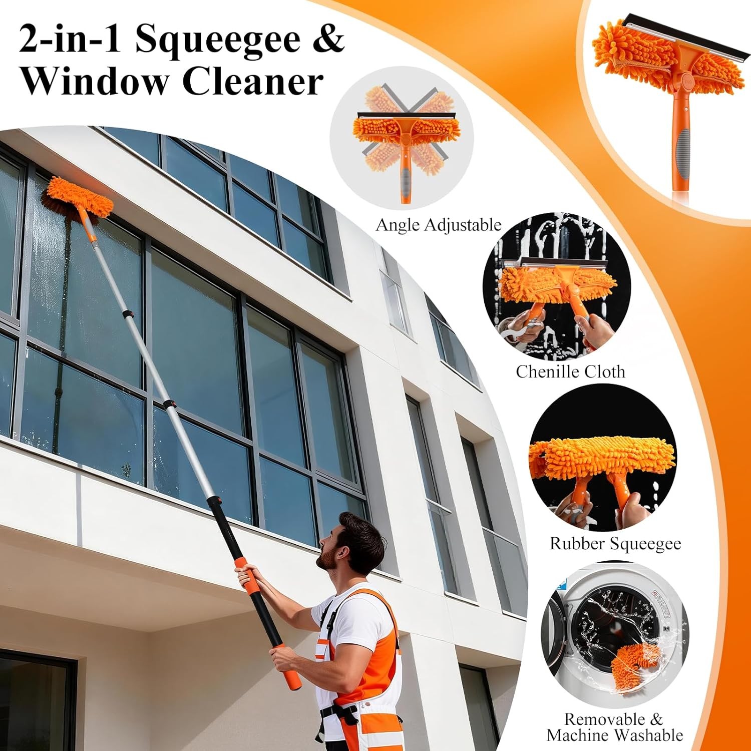 20ft High Ceiling Duster Kit Heavy Duty Extension Pole Cobweb Duster 4-12ft
