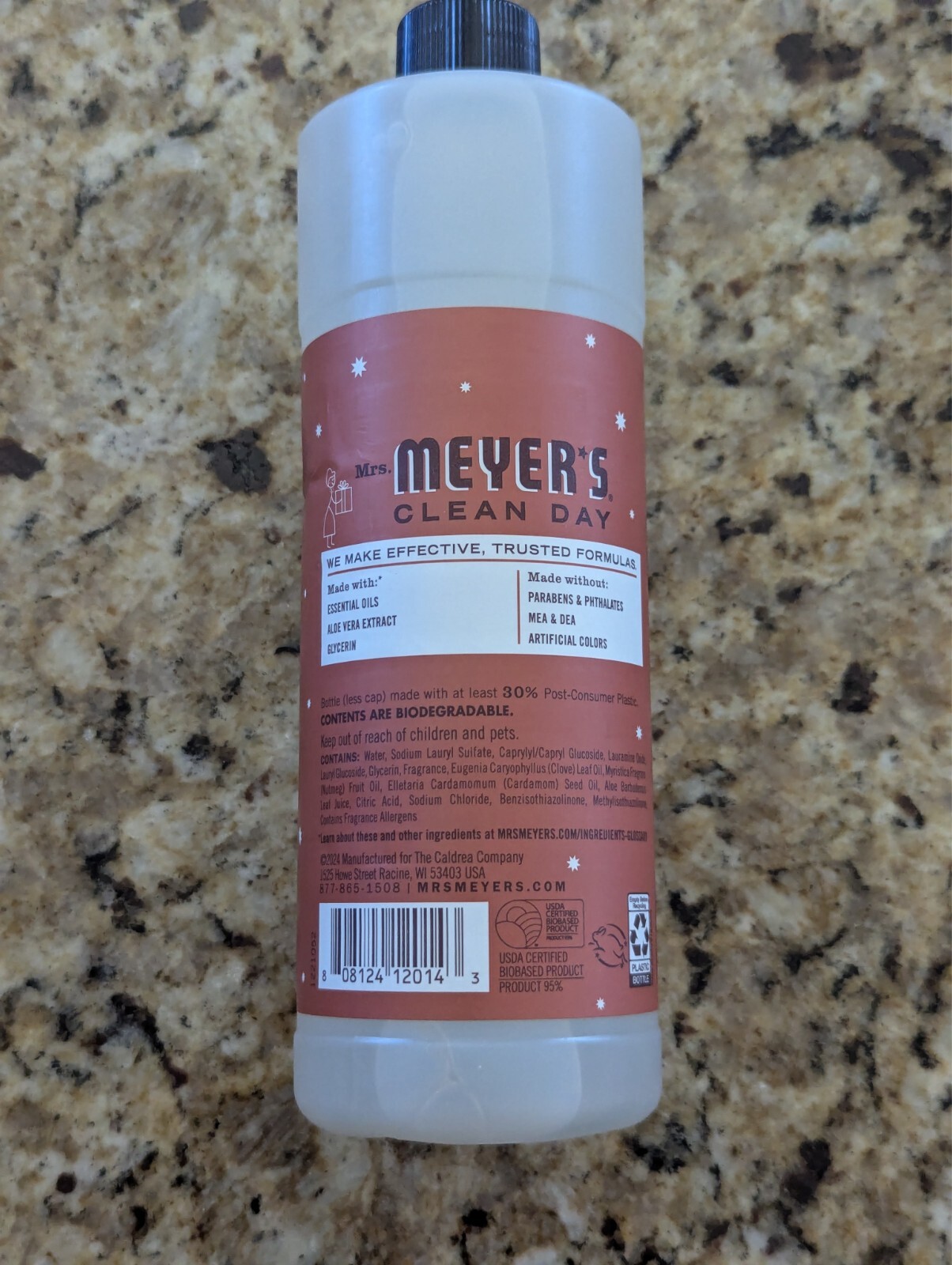 Mrs. Meyer’s Clean Day Dish Soap, Gingerbread Scent, 16 Ounce Bottle