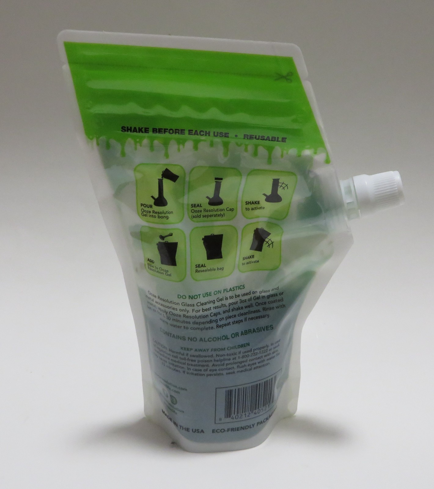 Ooze Resolution Gel Glass Cleaner – Reusable Glass Cleaner-non toxic- 240ML/pack