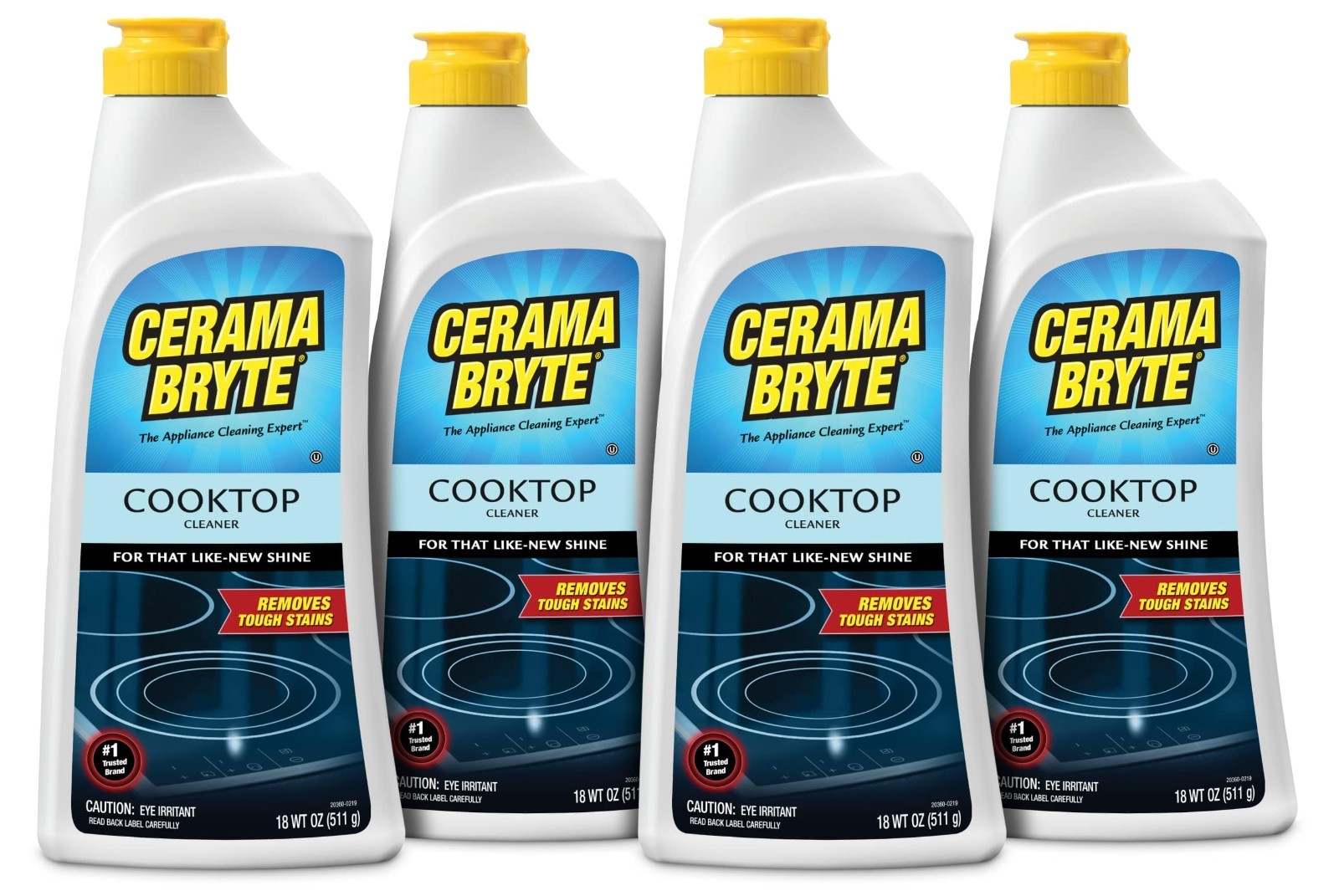 Glass-Ceramic Cooktop Cleaner, 18 oz – 4 Pack, Streak-Free Shine & Easy Cleaning