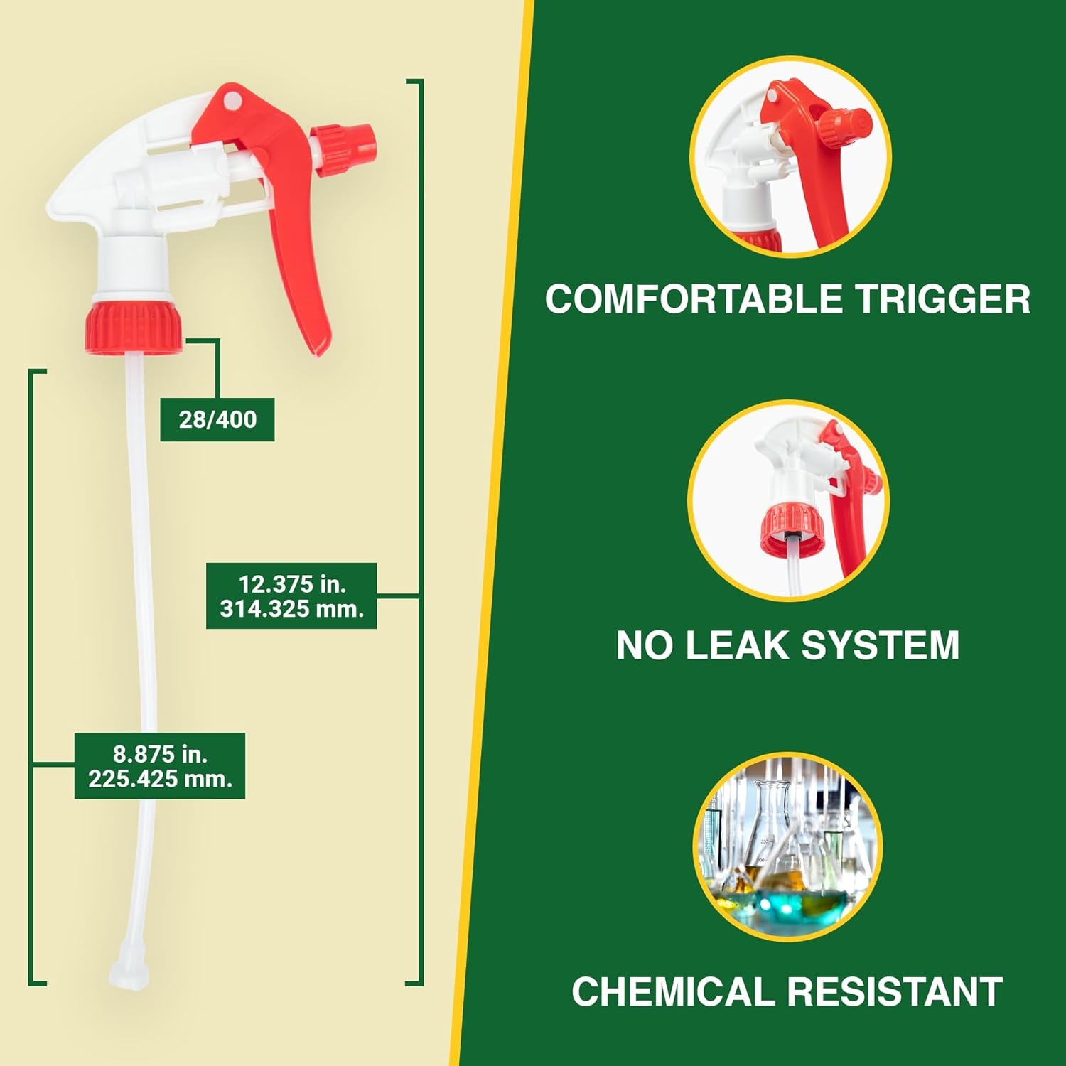 Heavy Duty Gardening 32oz Spray Bottles for Cleaning Adjustable Nozzle 2 Pack