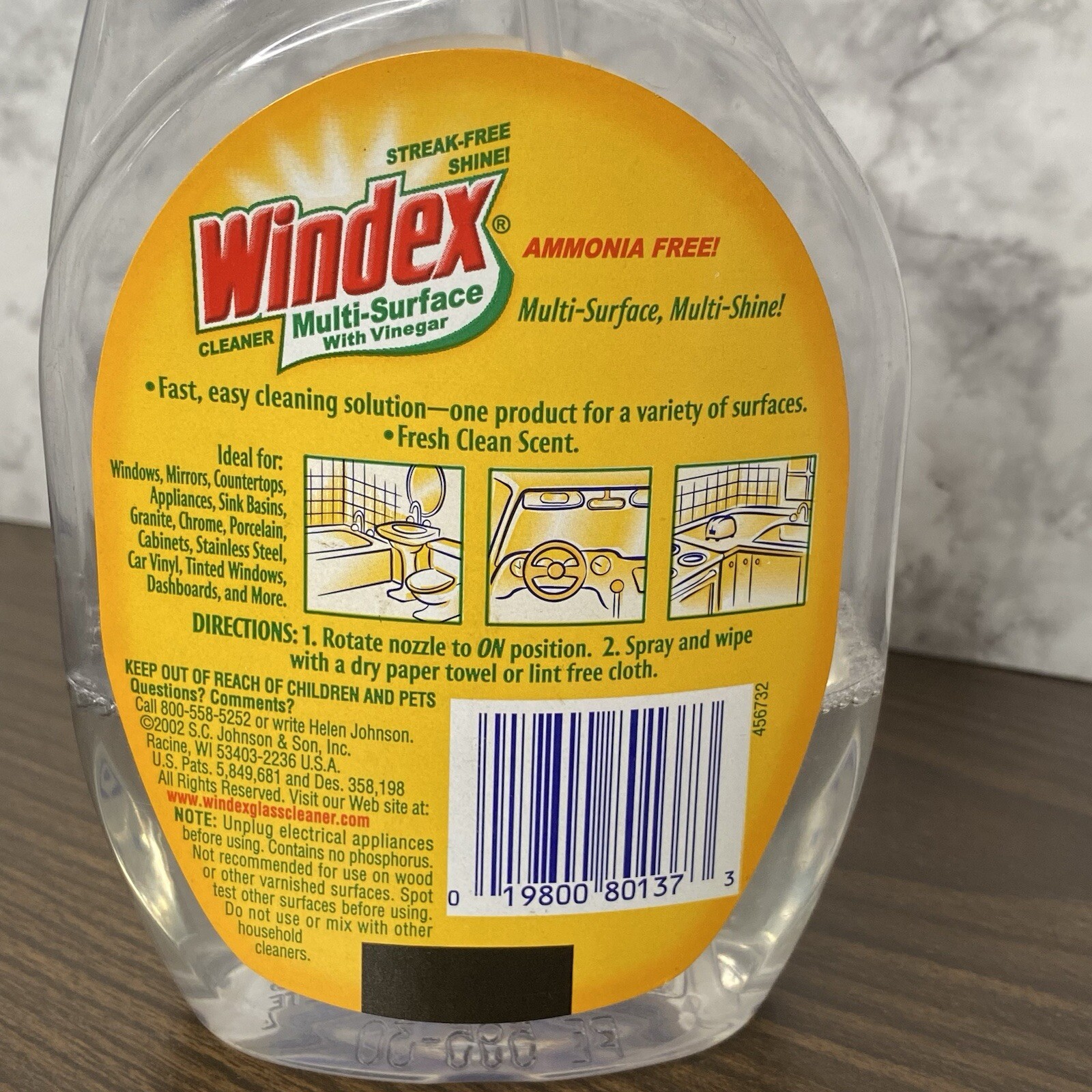 Windex Muli-Surface Cleaner with Vinegar 26 Fl Oz 2003 Bottle Prop 30% Full