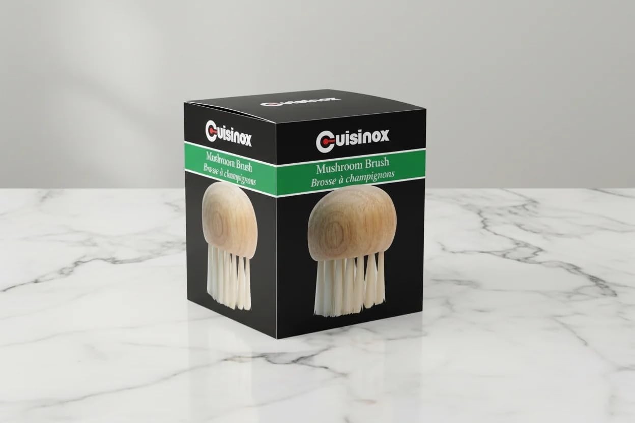 Mushroom Brush Beechwood Handle Natural Bristles Vegetable Scrubber
