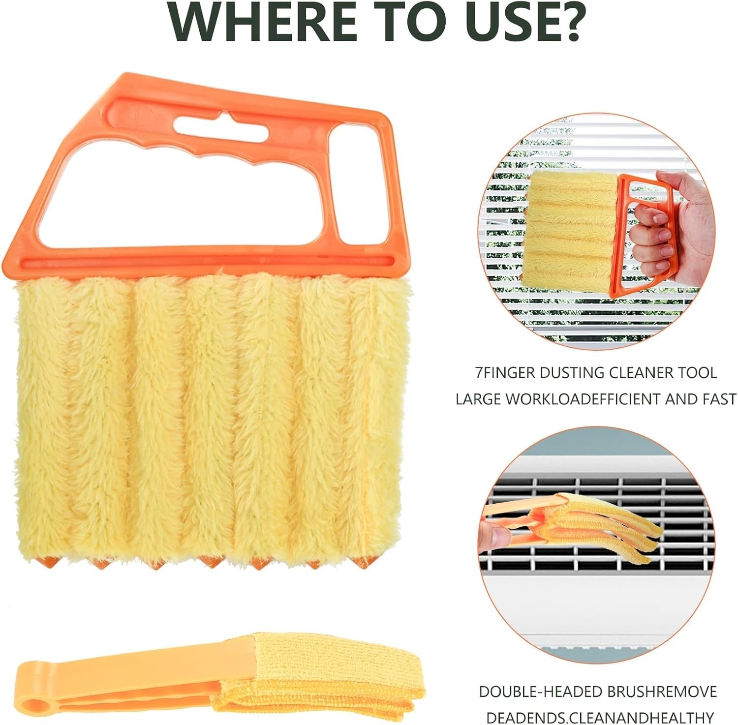 4-Piece Ergonomic Window Blind Cleaner Set – Microfiber Dusting Tool