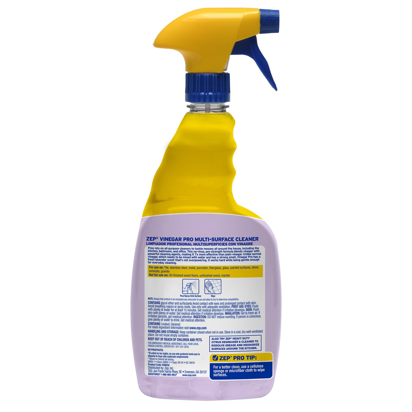 Zep All-Purpose Cleaner with Vinegar Added – 32 oz (Case of 4) R48432 –