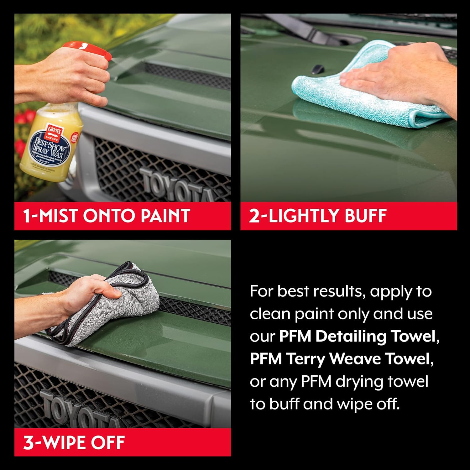 Best of Show Spray Wax for Car Detailing, Works on Paint Protection Films and Ce