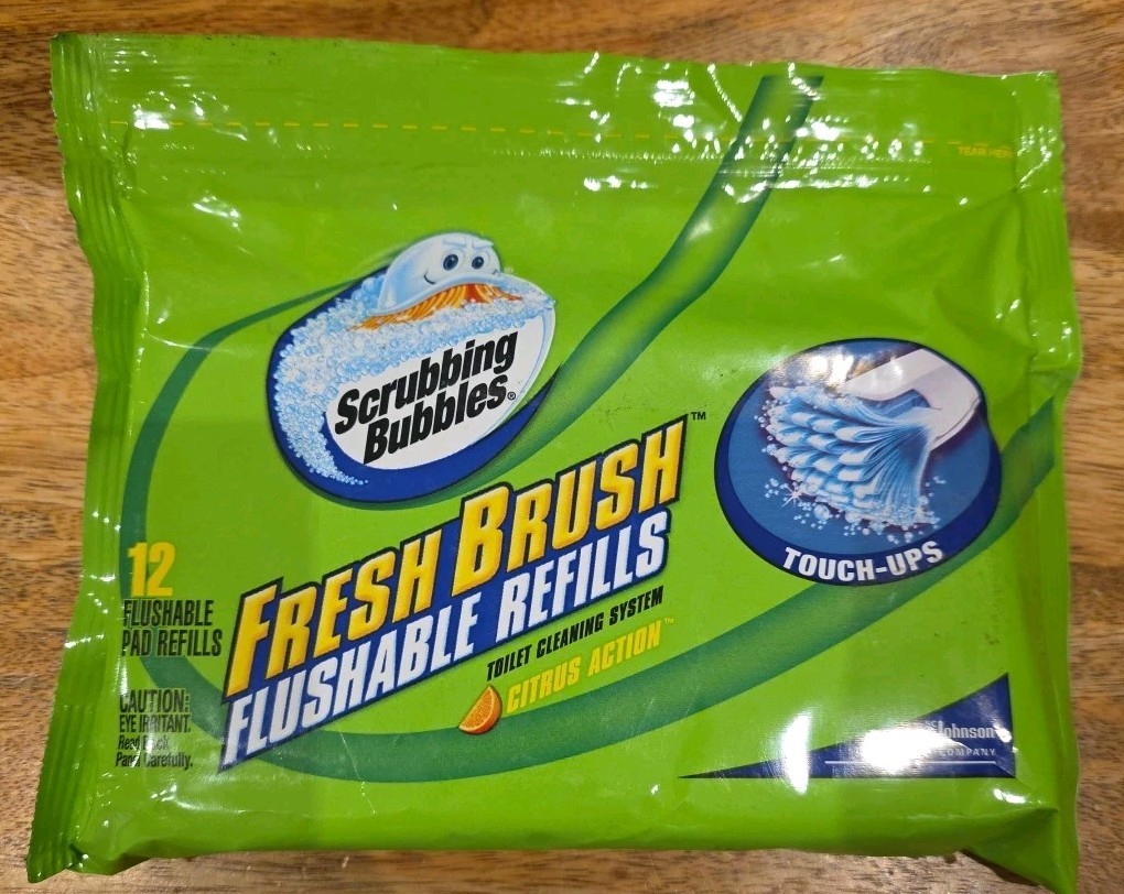 13 Scrubbing Bubbles FRESH BRUSH Flushable Pads Toilet Cleaning Refill Heads NEW