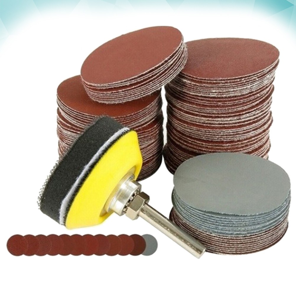 100 Pcs Buffer Sanding Drill Attachment Sandpaper Sheet Cleaning Emery Papers
