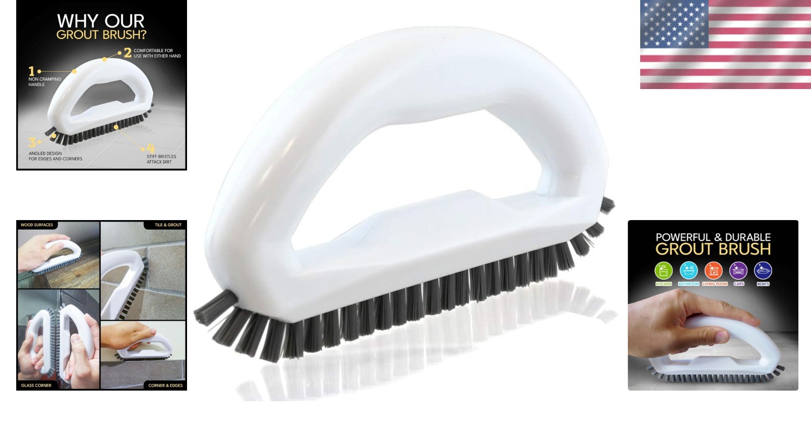 Ergonomic Handheld Grout Scrub Brush for Effortless Cleaning of Floors & Tiles