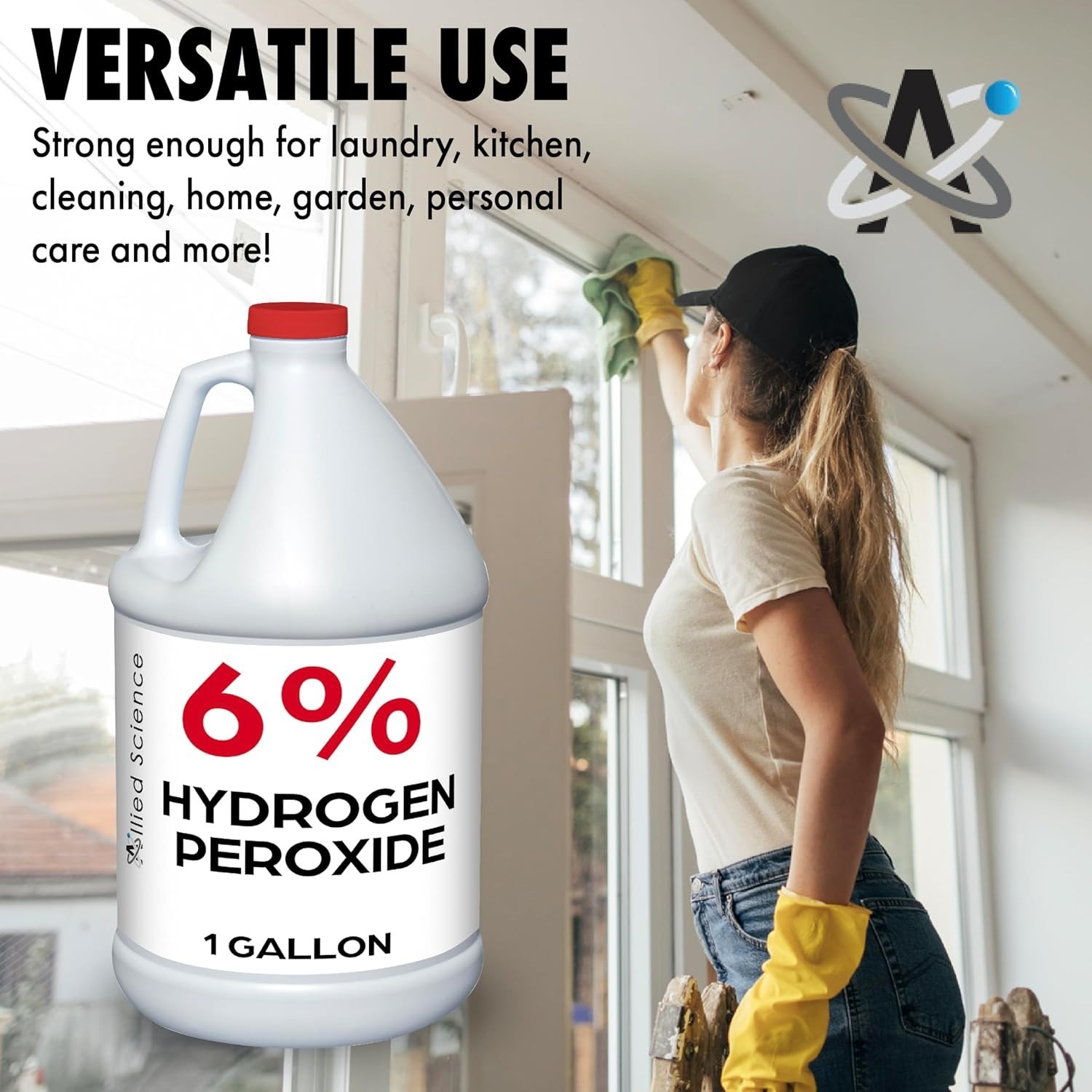 Allied Science 6% Hydrogen Peroxide, Food Grade H202 and Water – 4 Gallons