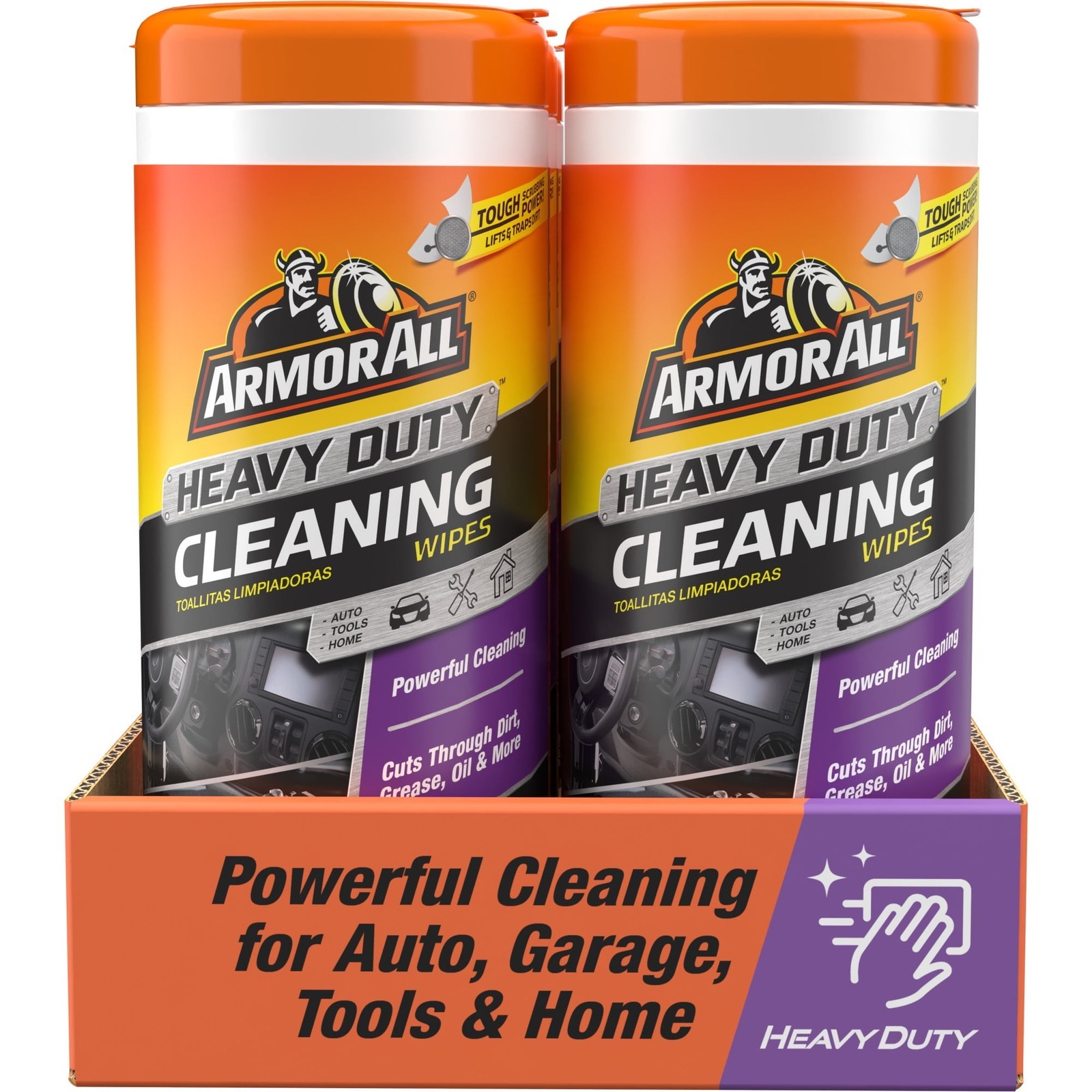 25 Count Armor All Heavy Duty Car Cleaning Wipes Multi Surface Use Auto Home