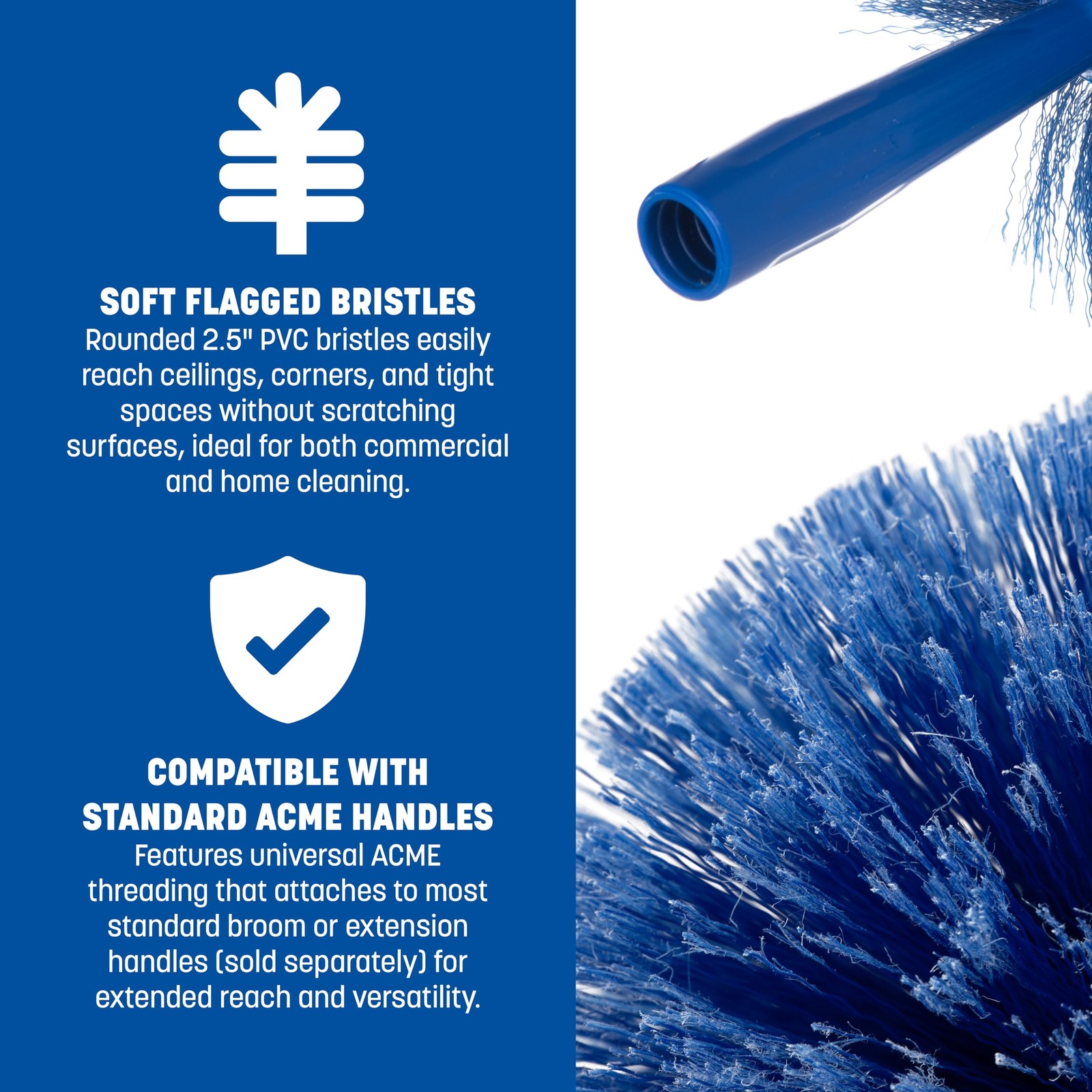 SPARTA Flo Pac Round Duster Head With Soft Flagged Bristles Cleaning Essentials