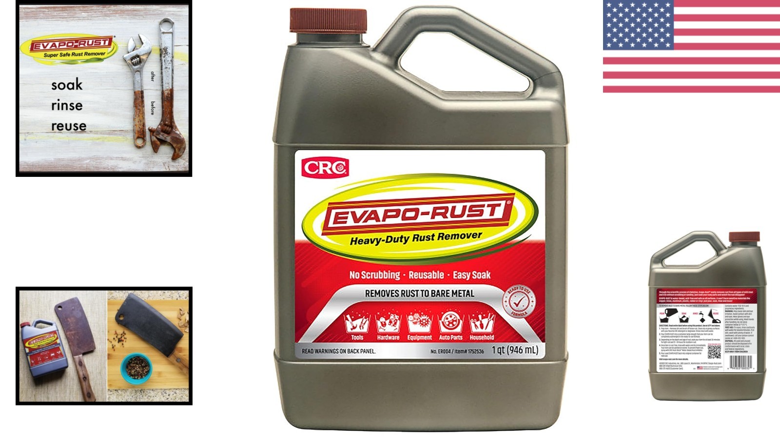 CRC Evapo-Rust Heavy-Duty Rust Remover 32 oz Water-based Non-Corrosive