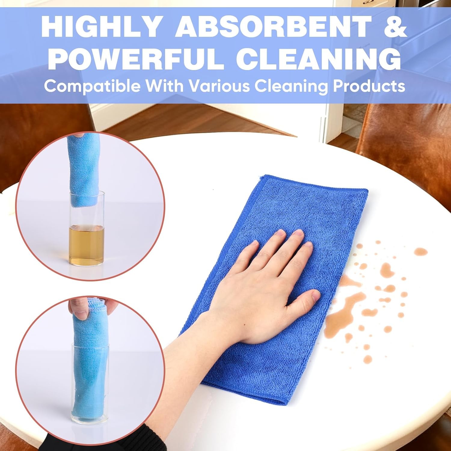 10 Colors Microfiber Cleaning Cloths, Assorted Cleaning Rags,