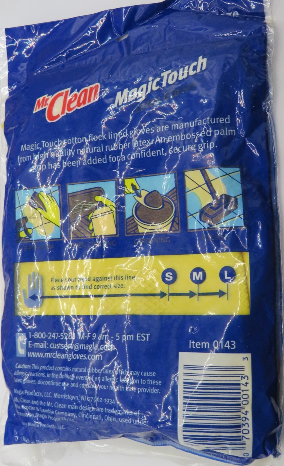Vintage NEW Mr. Clean Magic Touch Latex Gloves Adult Large Lot Of 5 Cotton Lined