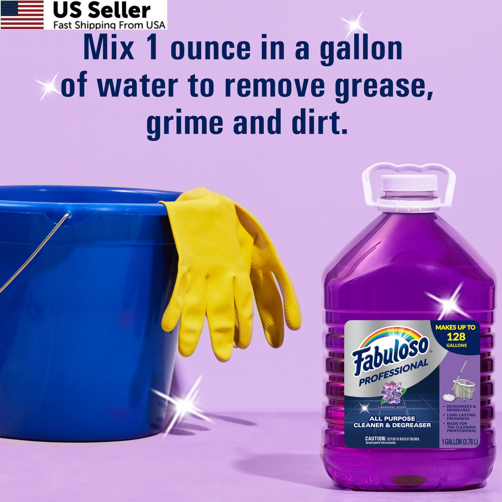 Professional All Purpose Cleaner Degreaser Lavender Scent 1 Gallon Pack of 1 USA
