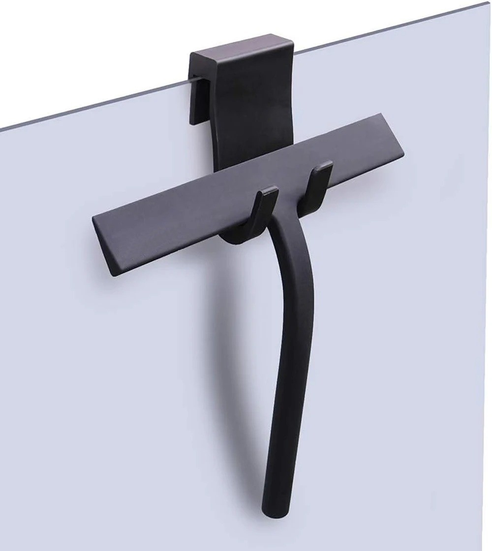 Matte Black Silicone Shower Squeegee Streak Free Glass Bathroom Cleaner