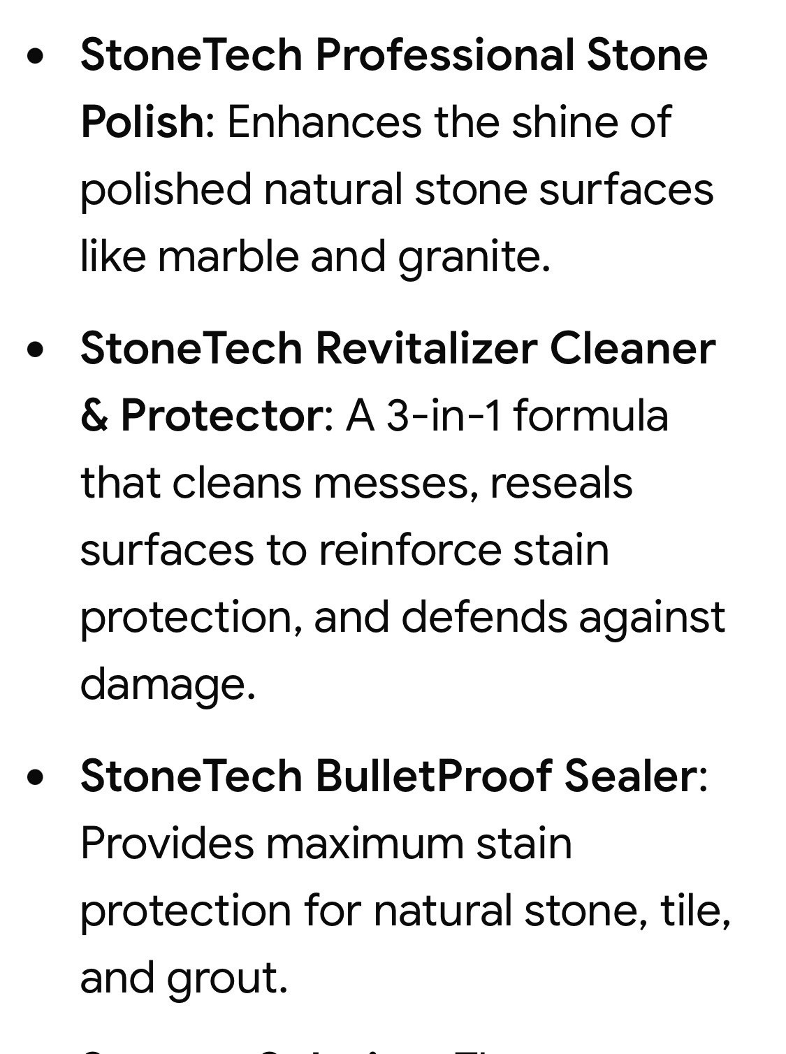 Stone Tech Bundle Polish,Revitalizer & Sealer For Granite,marble,stone