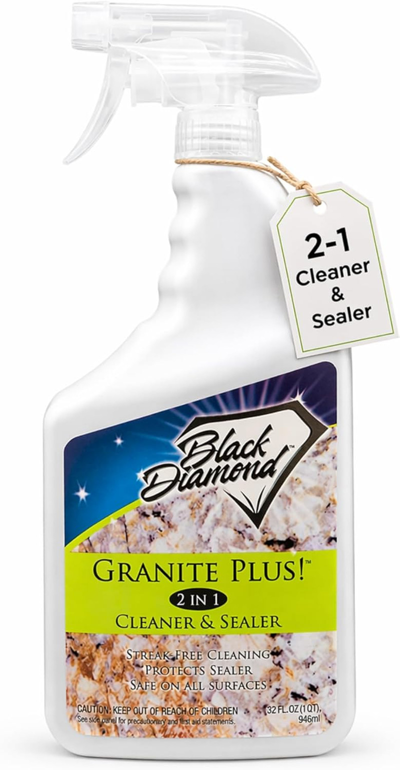 Black Diamond Stoneworks Granite Plus 2-in-1 Cleaner & Sealer, pH Neutral, Strea