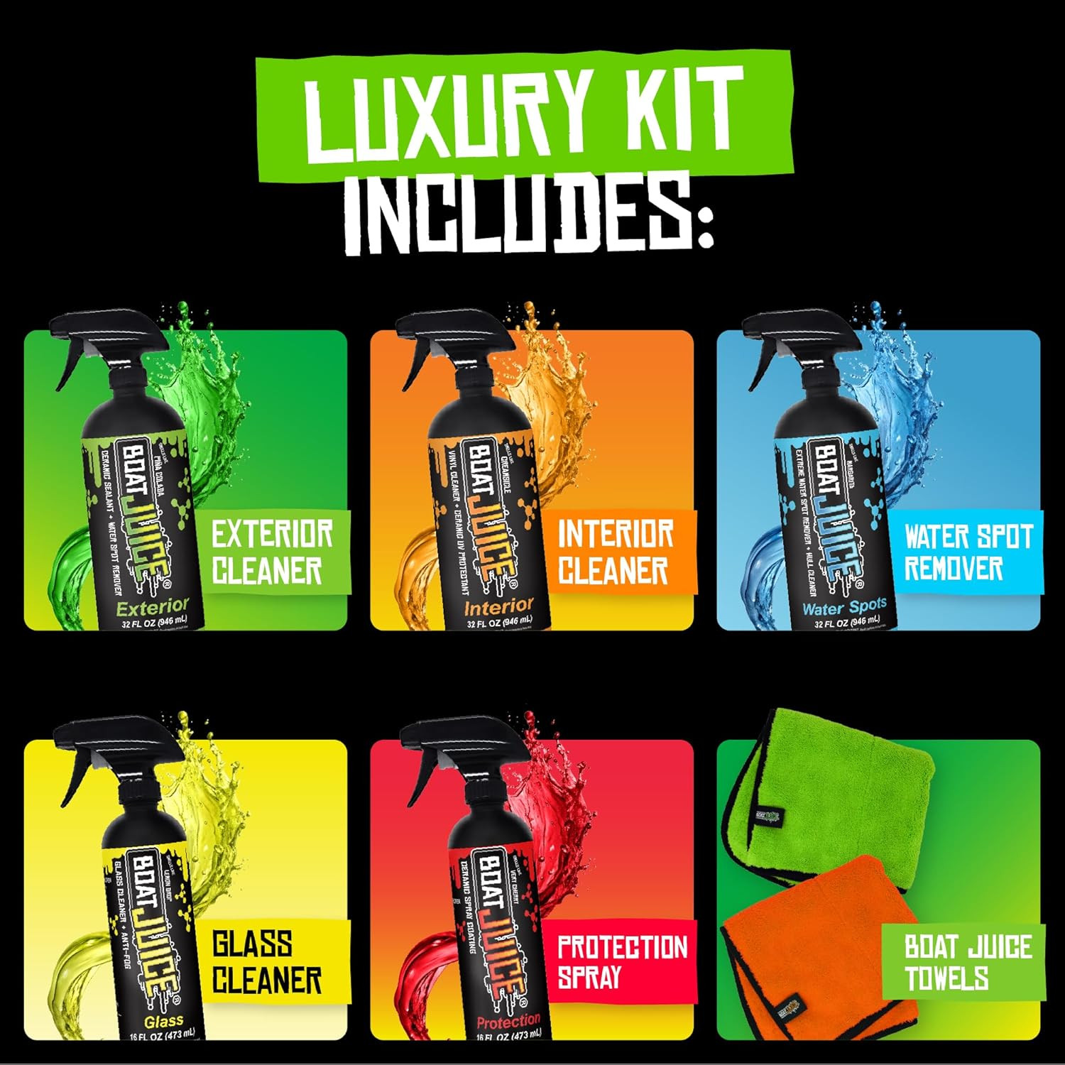 Luxury Kit – Boat Cleaning Kit Includes Exterior Boat Cleaner, Interior Boat Cle