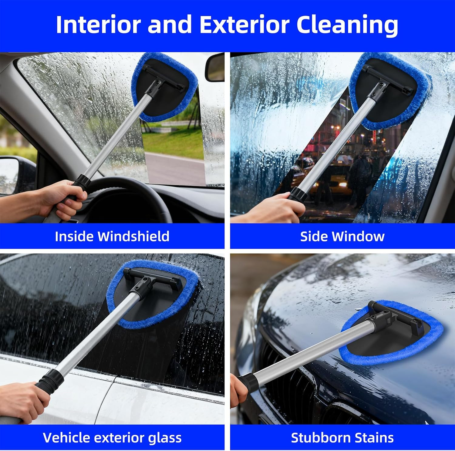 desin Windshield Cleaning Tool, Car Window Cleaner Windshield Cleaner with 4 Reu