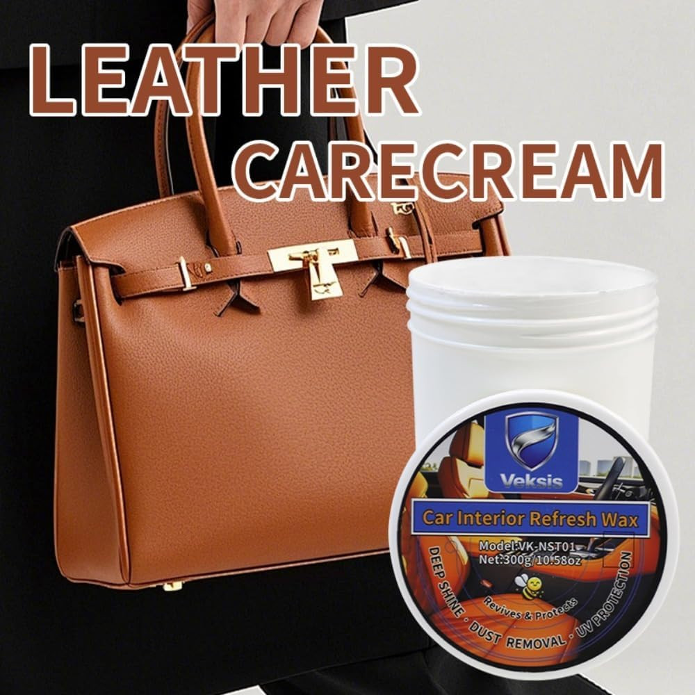 Car Interior Refresh Wax, Natural Ingredients, Conditioner—Suitable for Leather