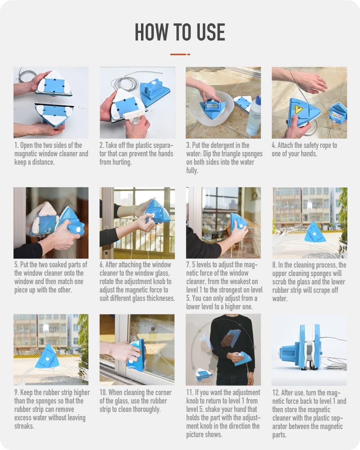 Efficient Magnetic Glass Wiper for 4-30mm Thickness