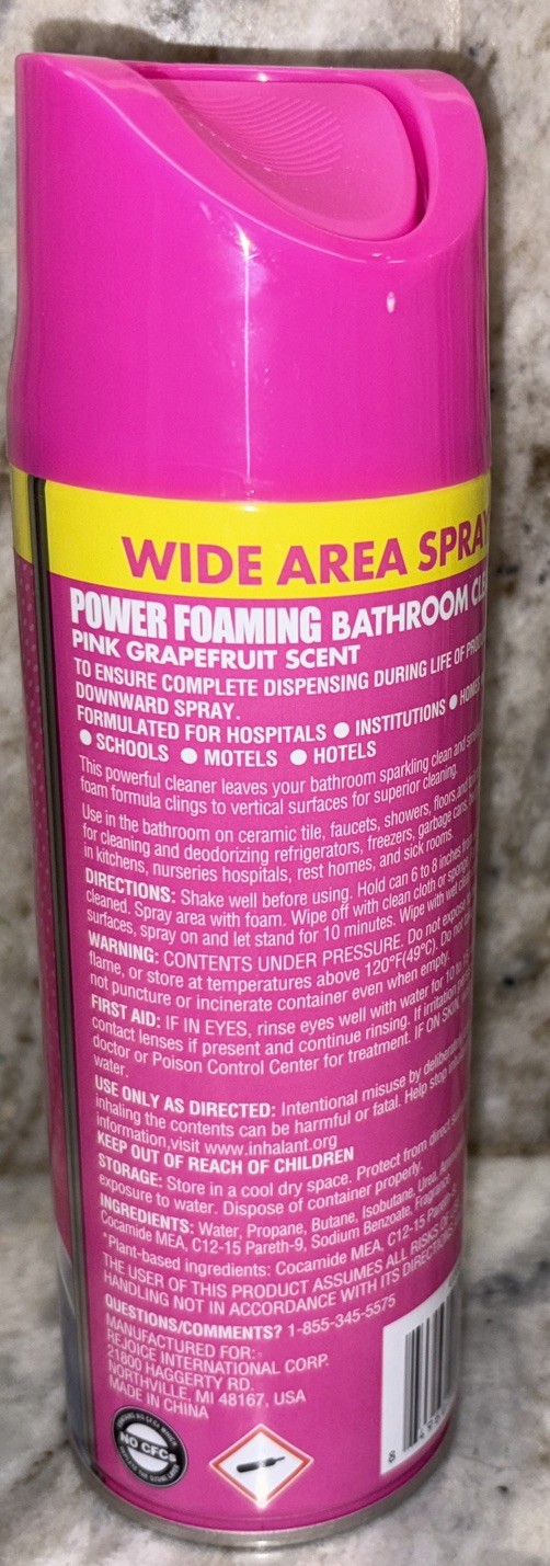 Homebright Power Foaming Bathroom Cleaner 10oz Pink Grapefruit Scent-NEW-SHIP24H