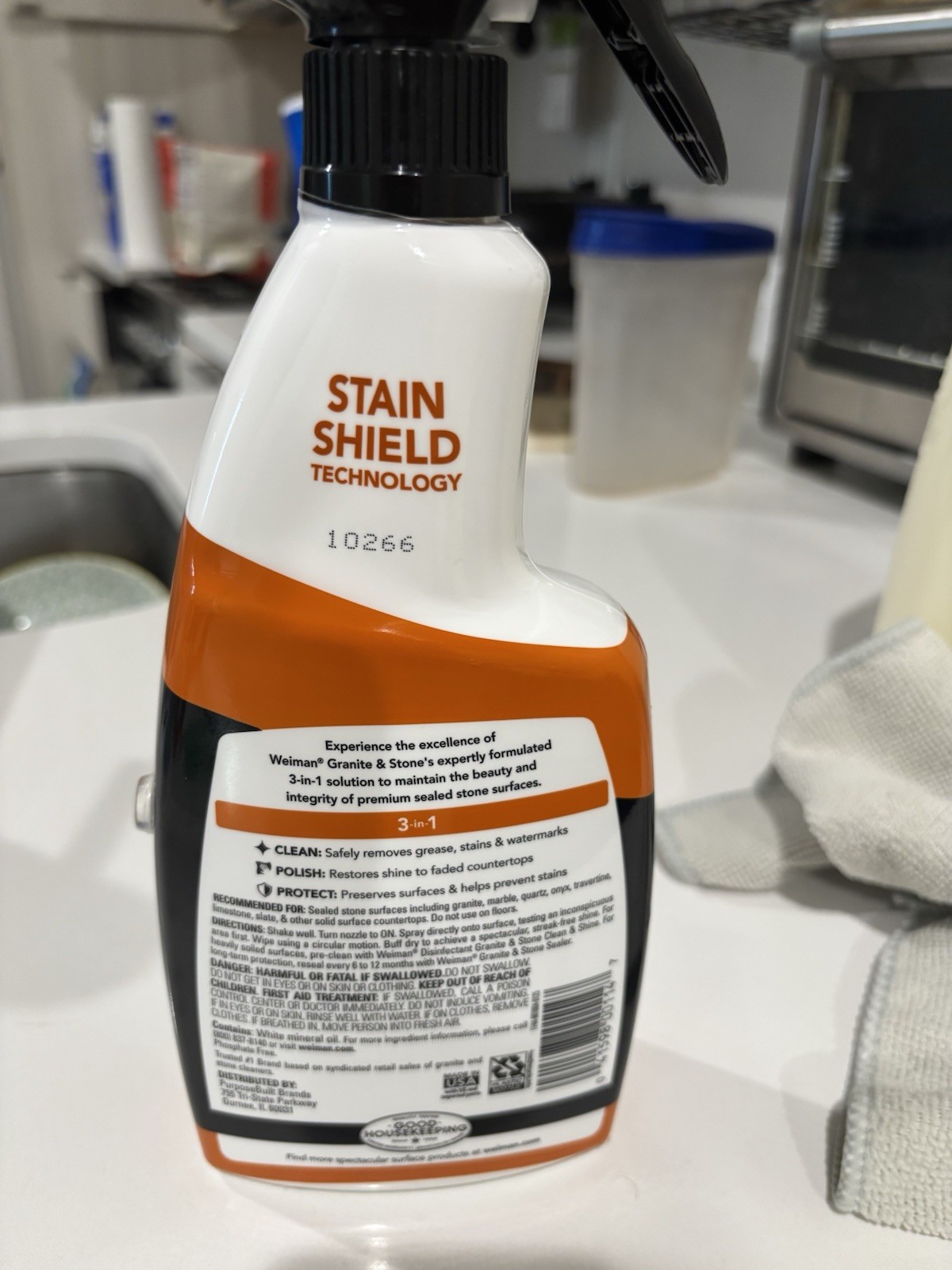 Weiman Granite Stone 3-in-1 Clean Shine Protect Countertop Polish 24 oz w/Free..