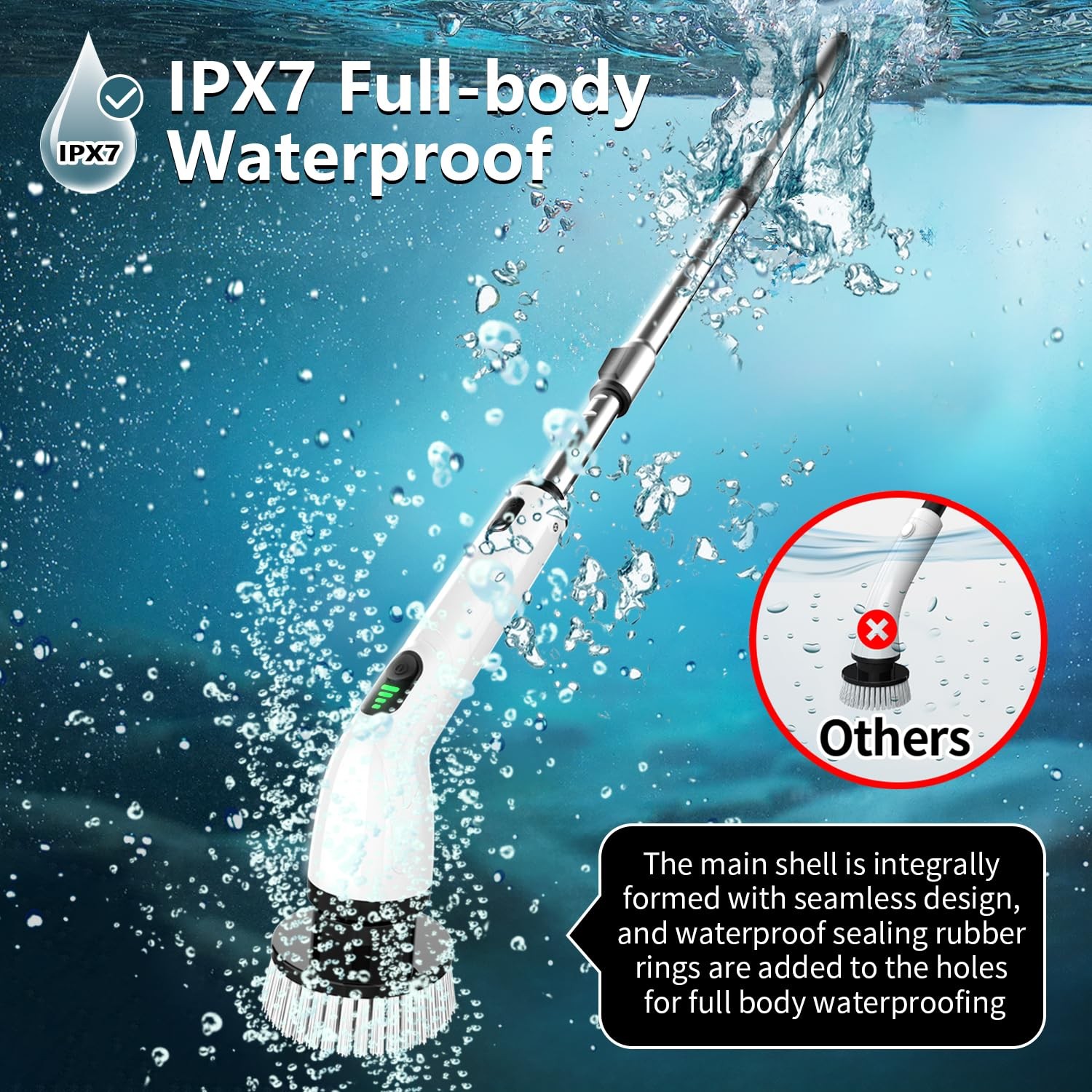 Electric Spin Scrubber, Full-Body IPX7 Waterproof Bathroom Scrubber,4 Replace…