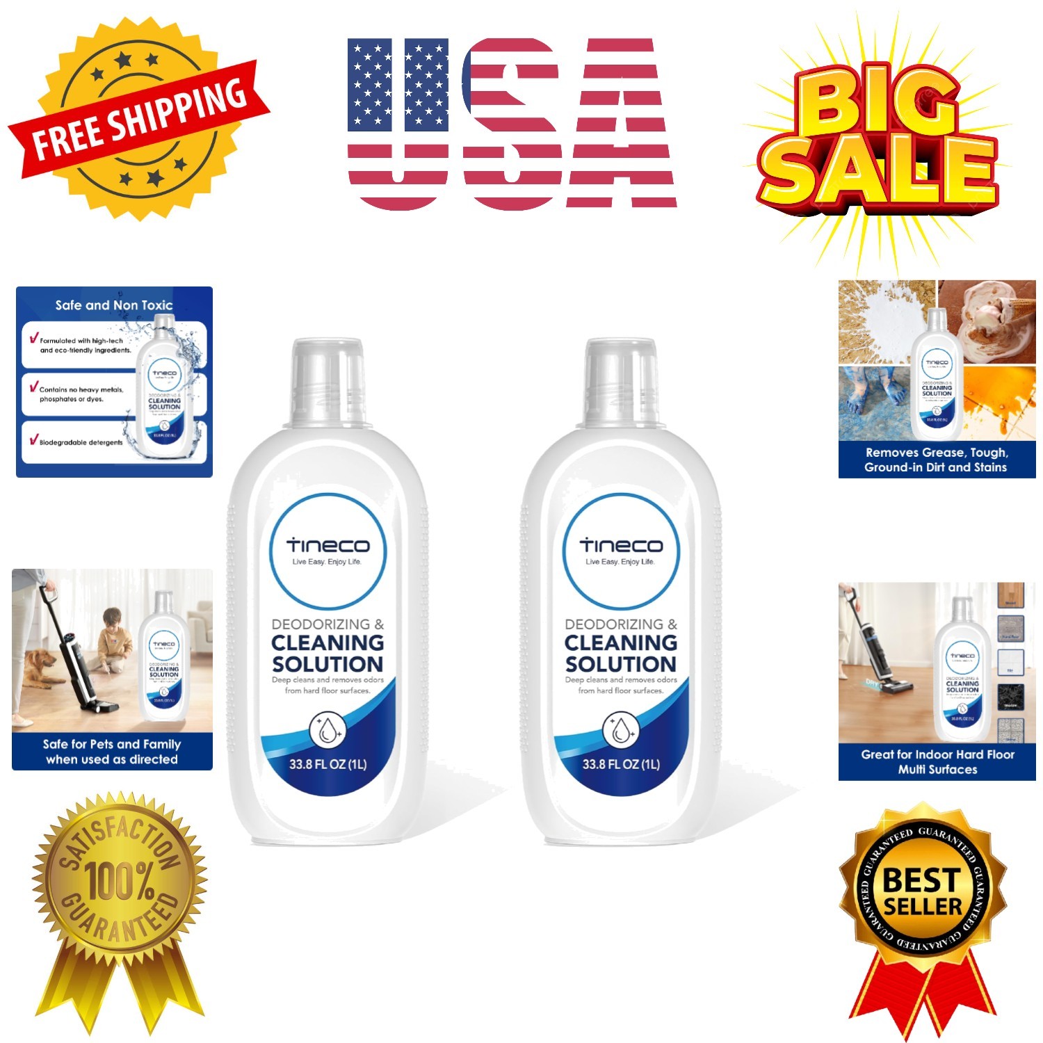 Floor Cleaning Solution 2L 33.8 OZ*2 for i5/i6 Stretch & FLOOR ONE S5/S6/S7/S…