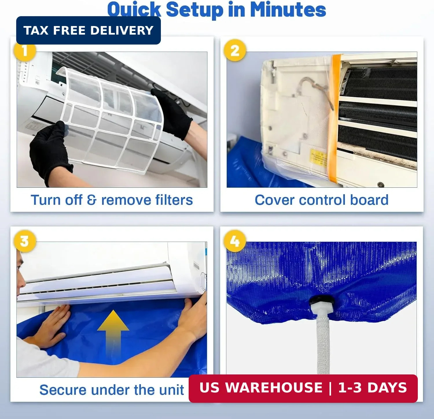 16PCS Mini Split Cleaning Kit – with 2L Pressure Sprayer, Water-Resistant PVC Ba