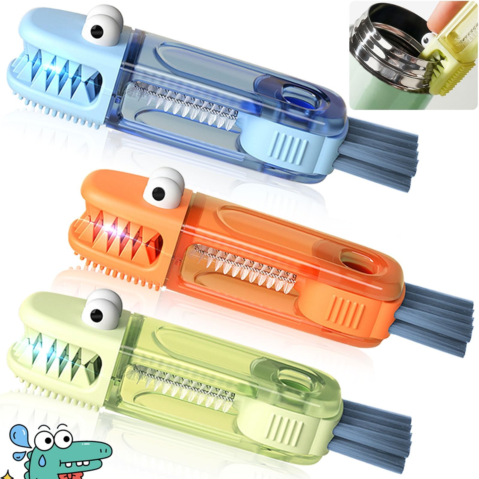 3 in 1 Cup Lid Cleaning Brush, Gap Cleaner Brushs – Home Kitchen Multifunctio…