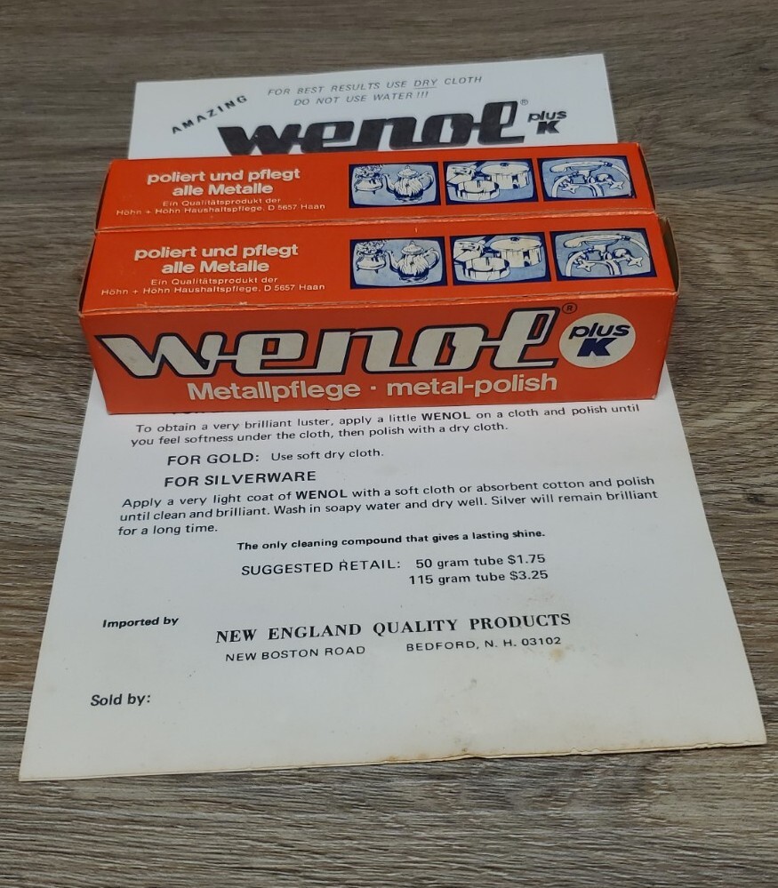 Original Red Wenol Plus K 2 Pack 50g FASTEST SHIPPING!!!! NOS WITH INSTRUCTIONS