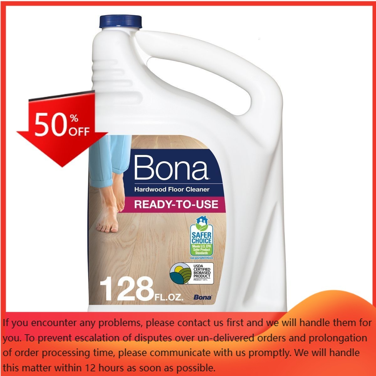 Bona Cleaning Products Wood Cleaner Spray + Mop Multi Purpose Cleaner 128 fl oz