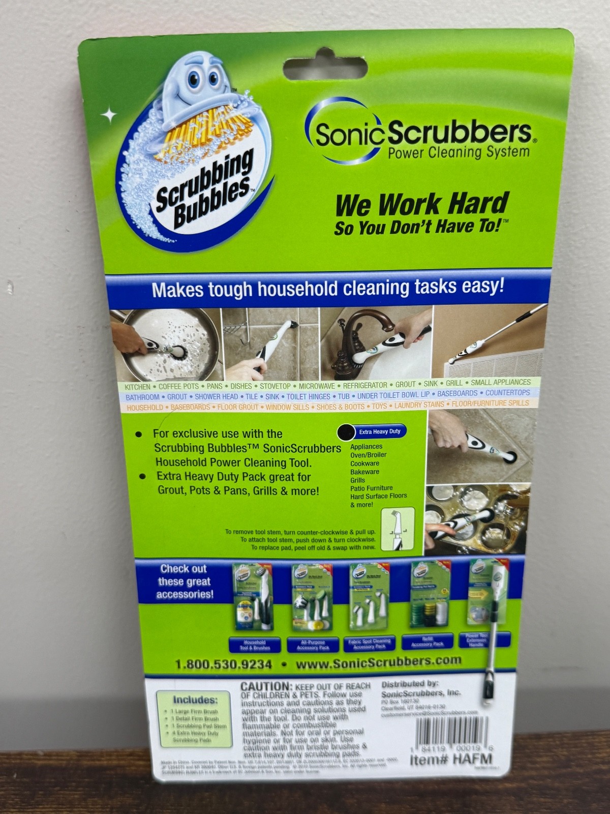 Lot of 4 Sonic Scrubber Scrubbing Bubbles Accessory Pack Extra Heavy Duty Kit