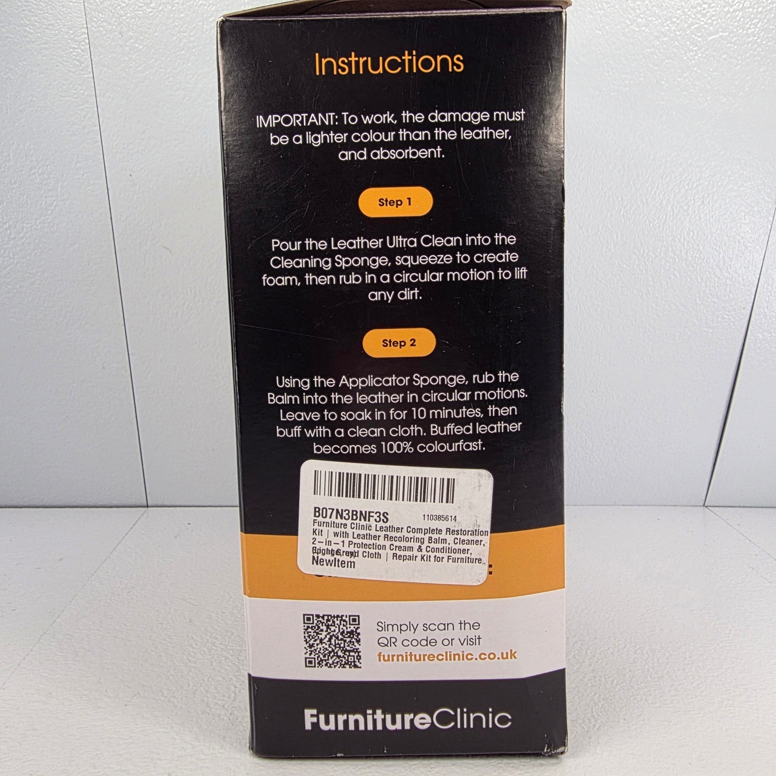 Furniture Clinic Leather Easy Restoration Kit Light Grey Clean Restore